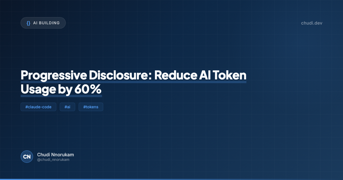 Progressive Disclosure: Reduce AI Token Usage by 60%