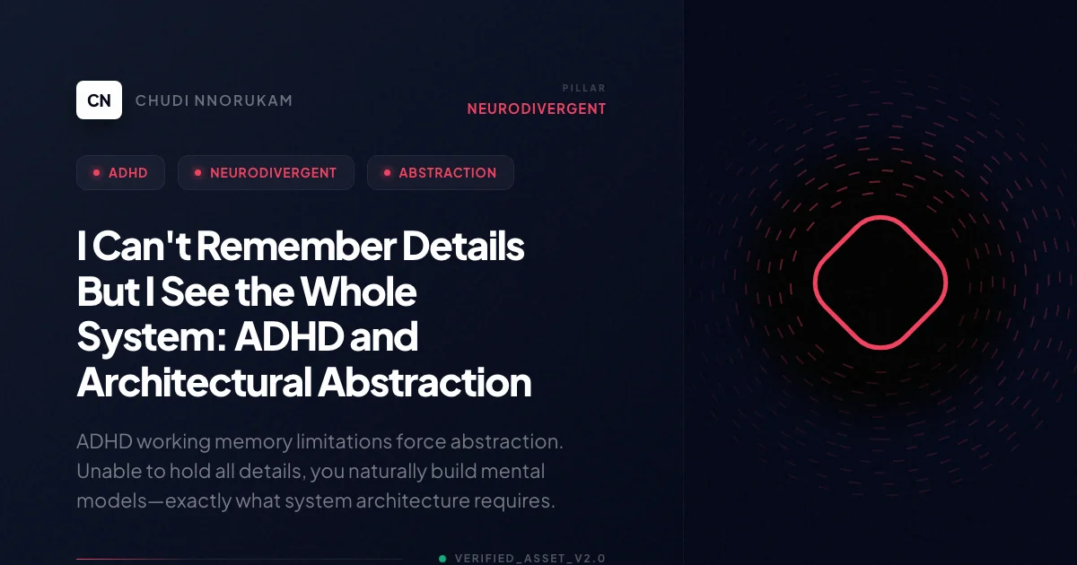 I Can't Remember Details But I See the Whole System: ADHD and Architectural Abstraction