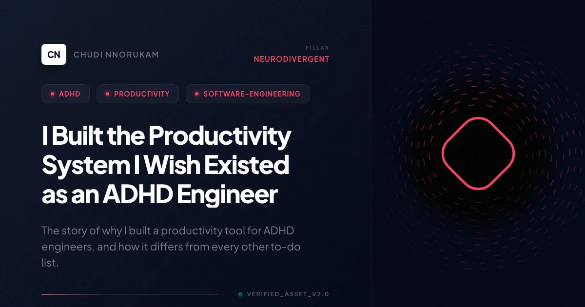 I Built the Productivity System I Wish Existed as an ADHD Engineer