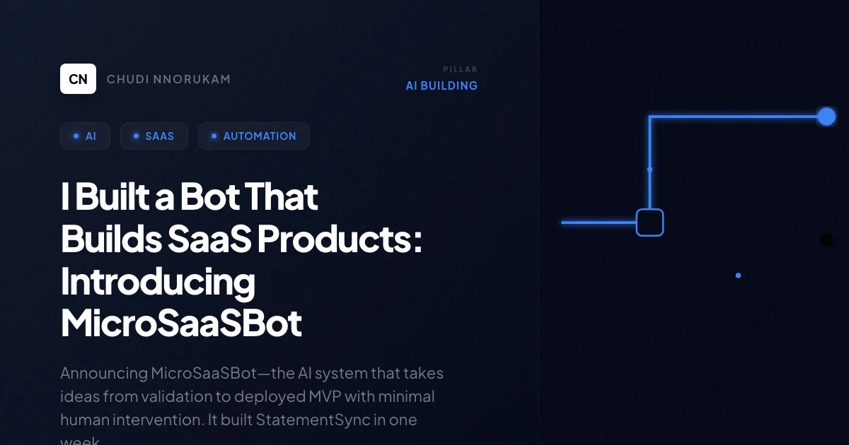 I Built a Bot That Builds SaaS Products: Introducing MicroSaaSBot