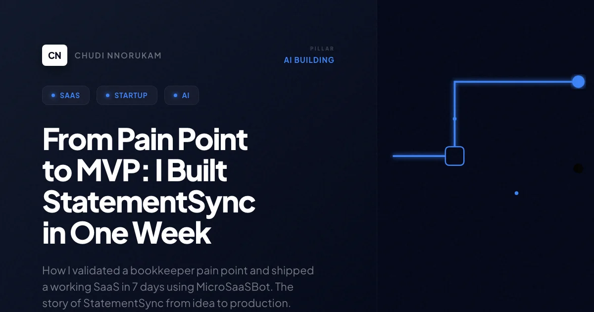 From Pain Point to MVP: I Built StatementSync in One Week